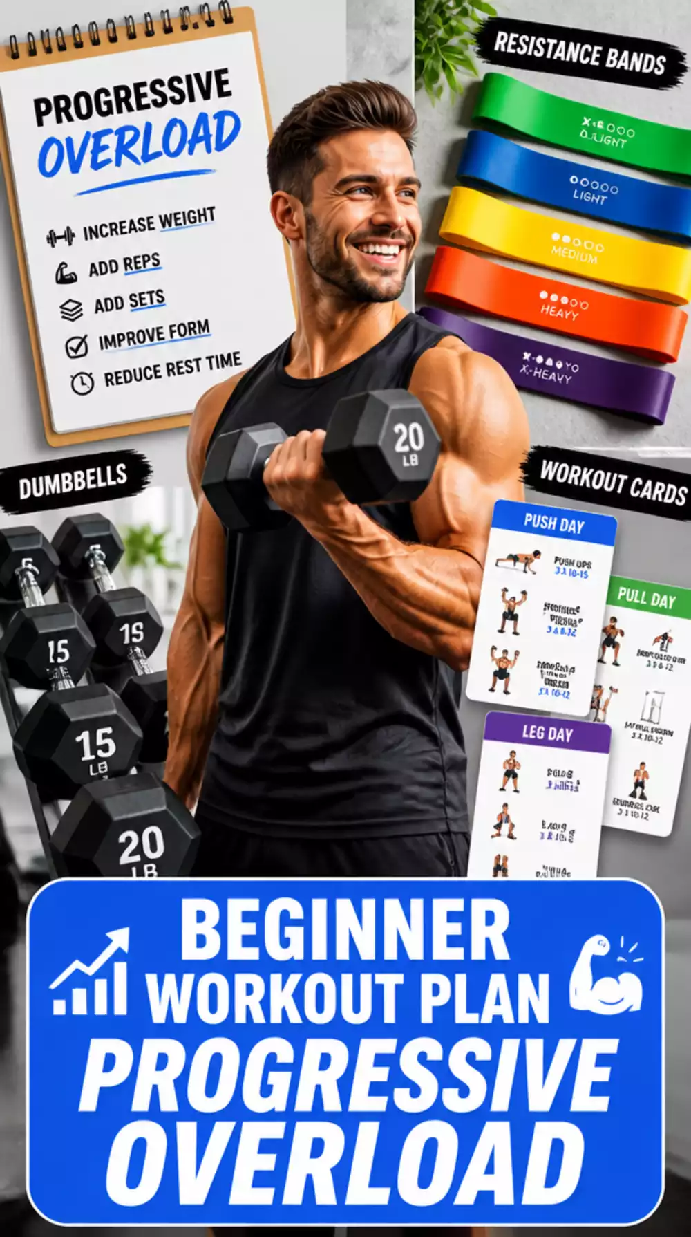 Beginner Workout Weekly Plan with Progressive Overload Built In