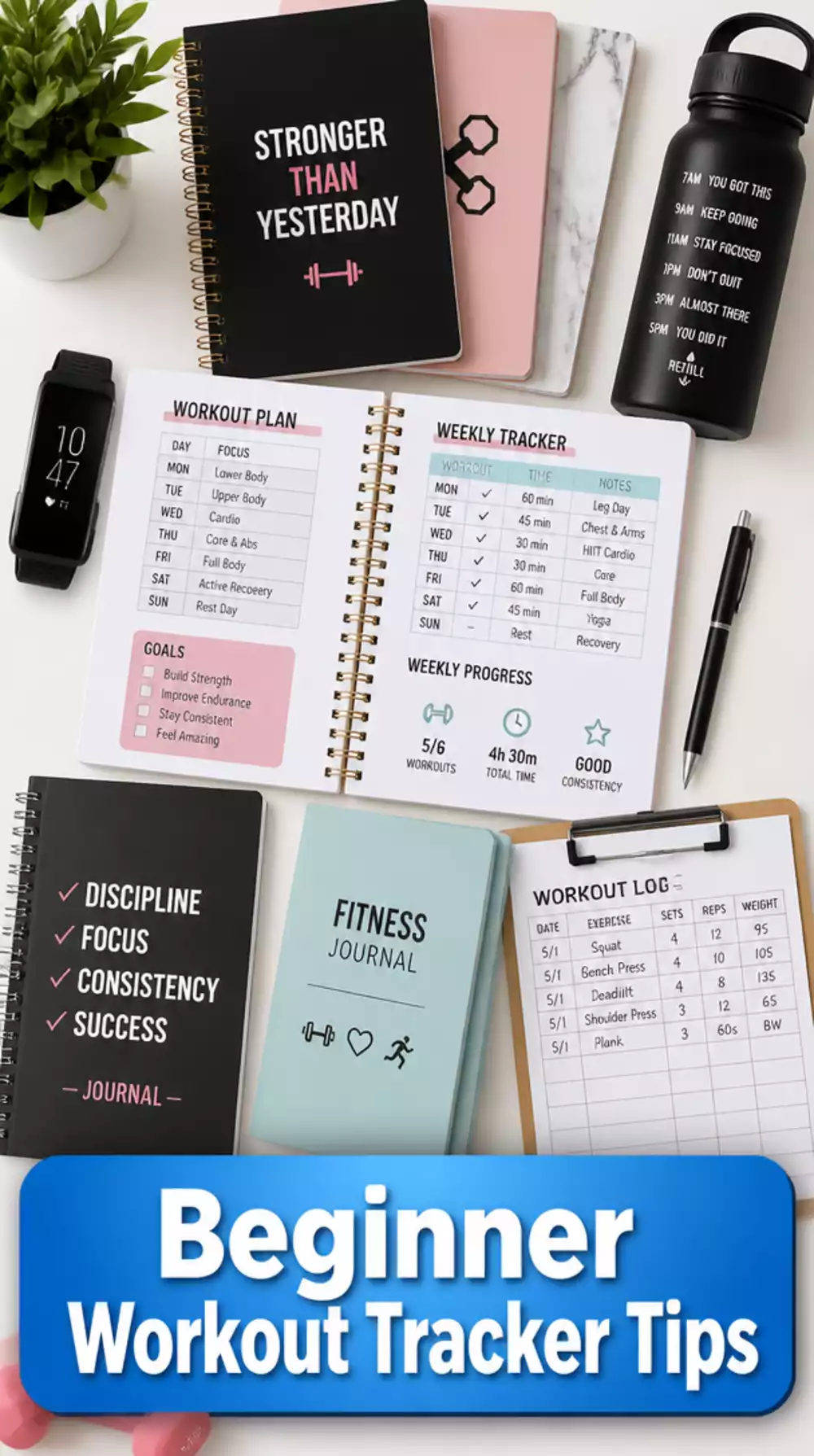Beginner 30-Day Workout Tracker That Marks Every Completed Day Off