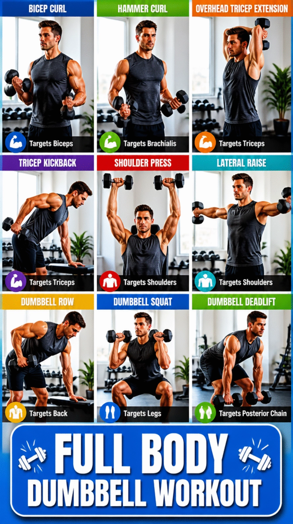 Beginner Full Body Dumbbell Workout That Covers All Major Muscles