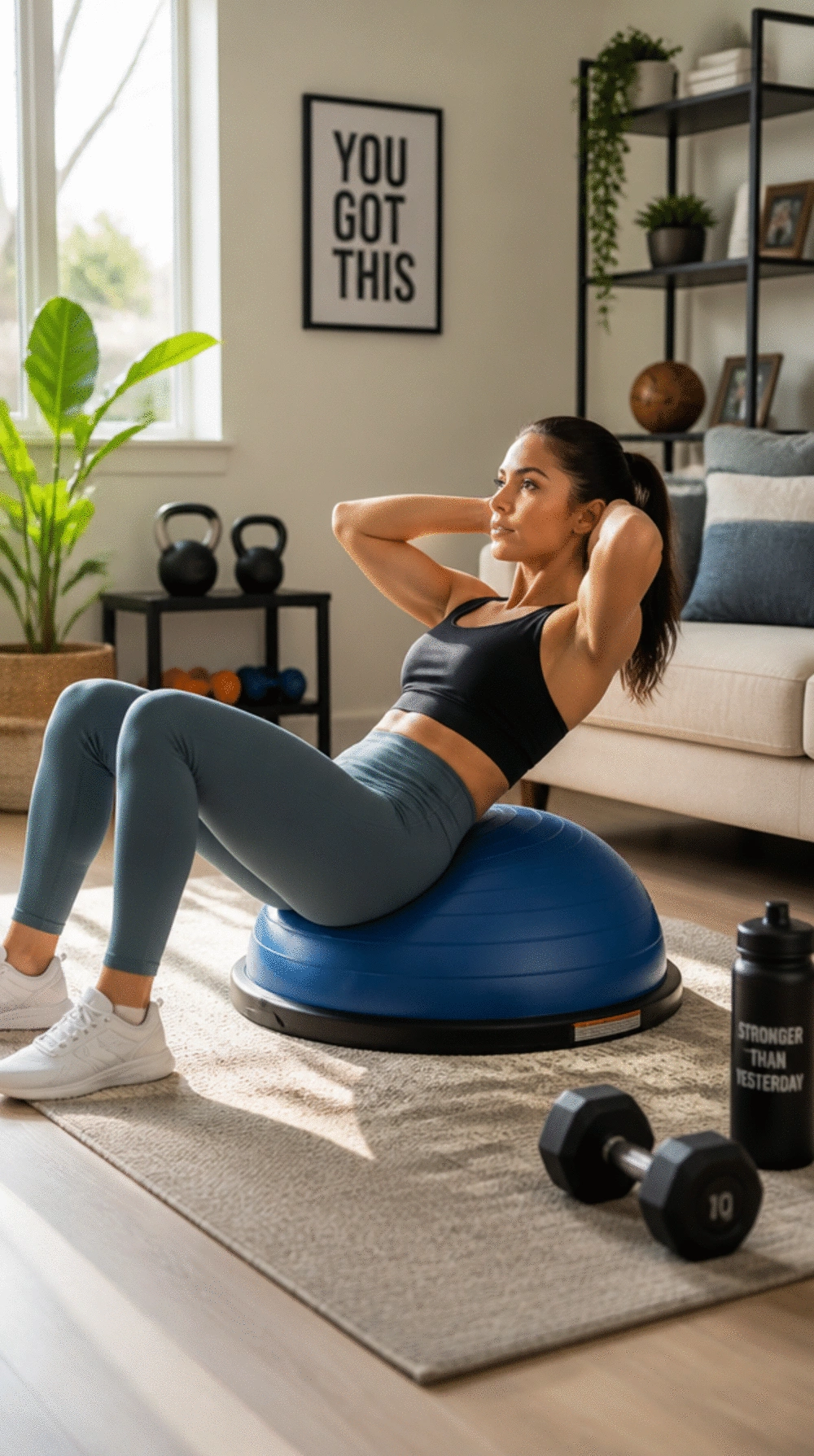 Beginner Exercise Ball Crunch That Deepens Ab Range of Motion Instantly