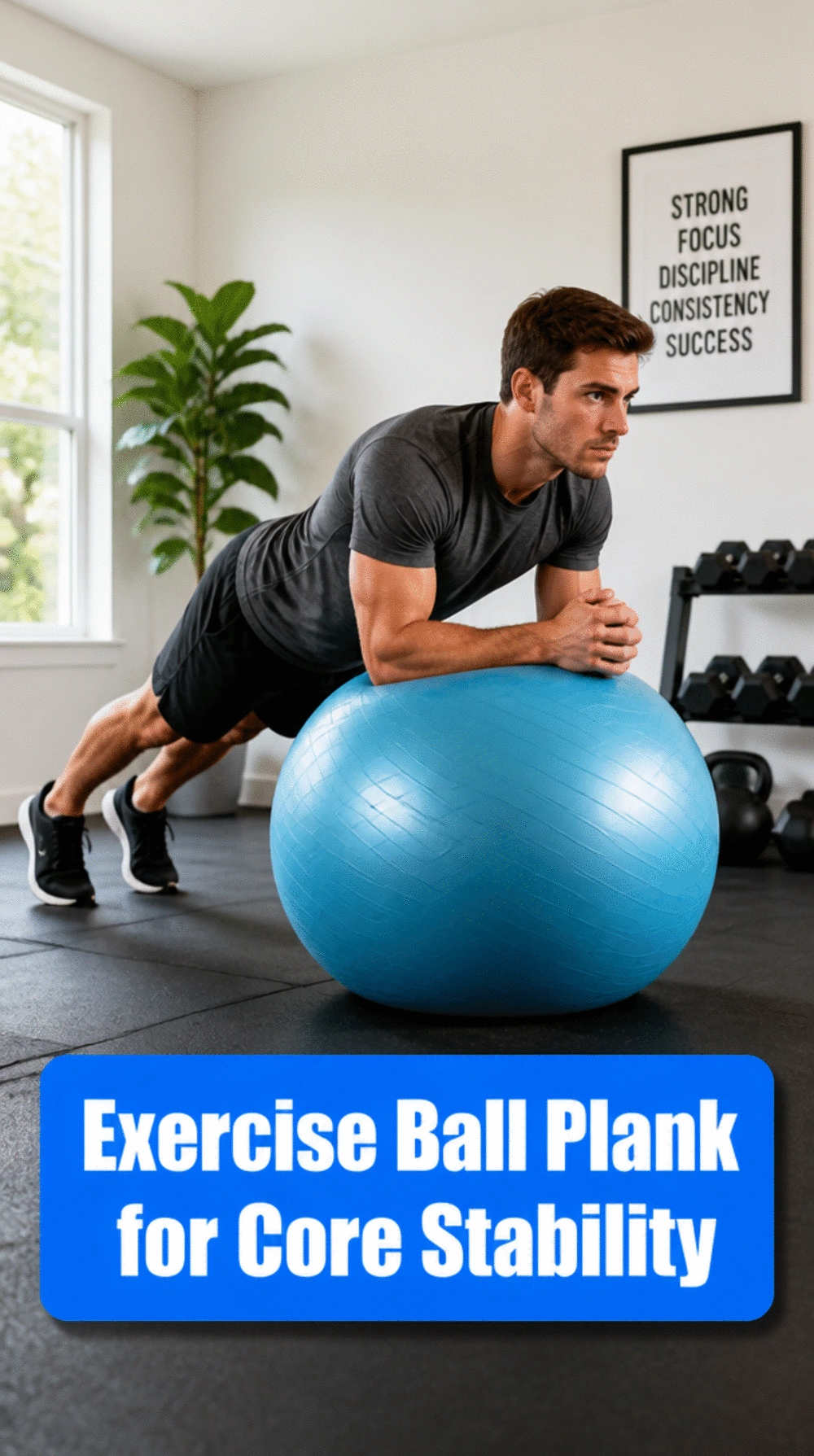 Exercise Ball Beginner Plank That Challenges Core Stability on an Unstable Surface