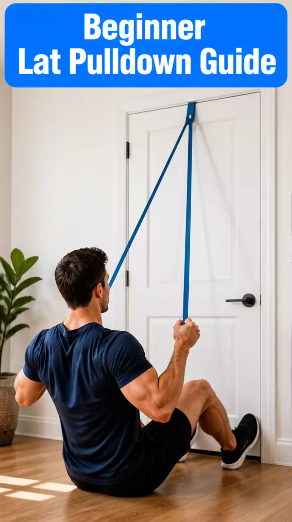 Beginner Lat Pulldown with Band That Teaches the Pull Pattern at Home