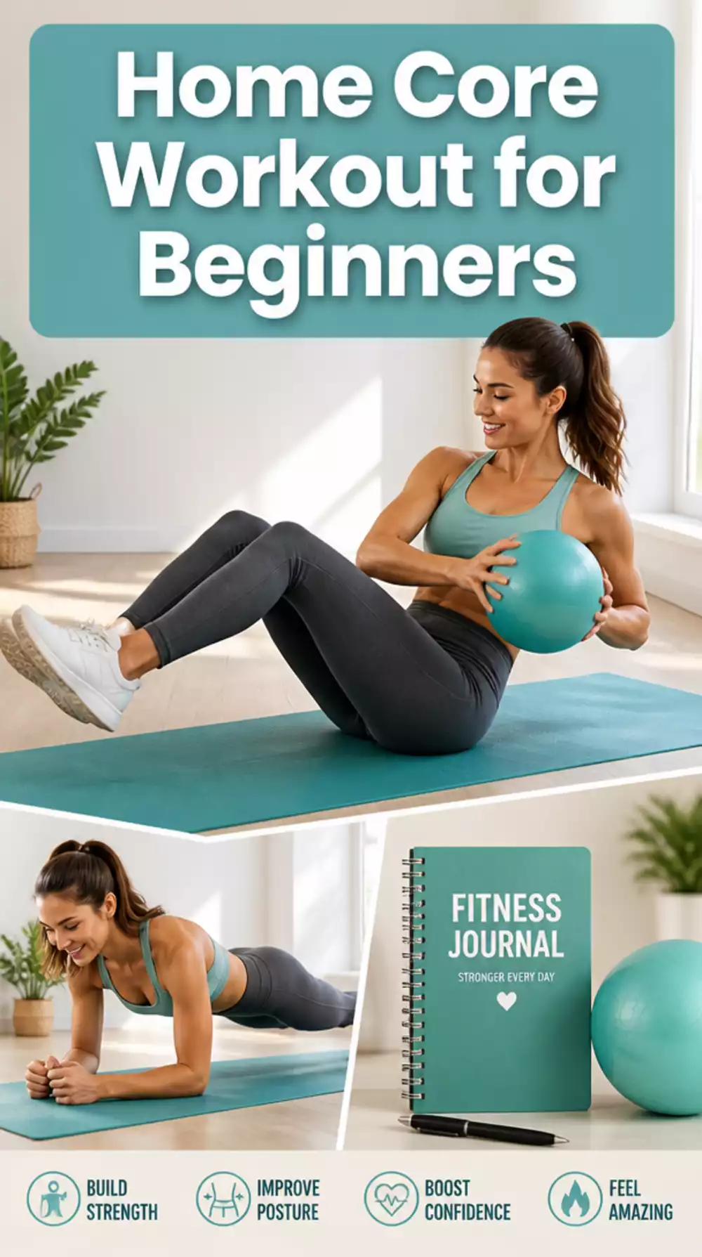 Home Core Workout for Beginners That Targets Abs in Ten Minutes
