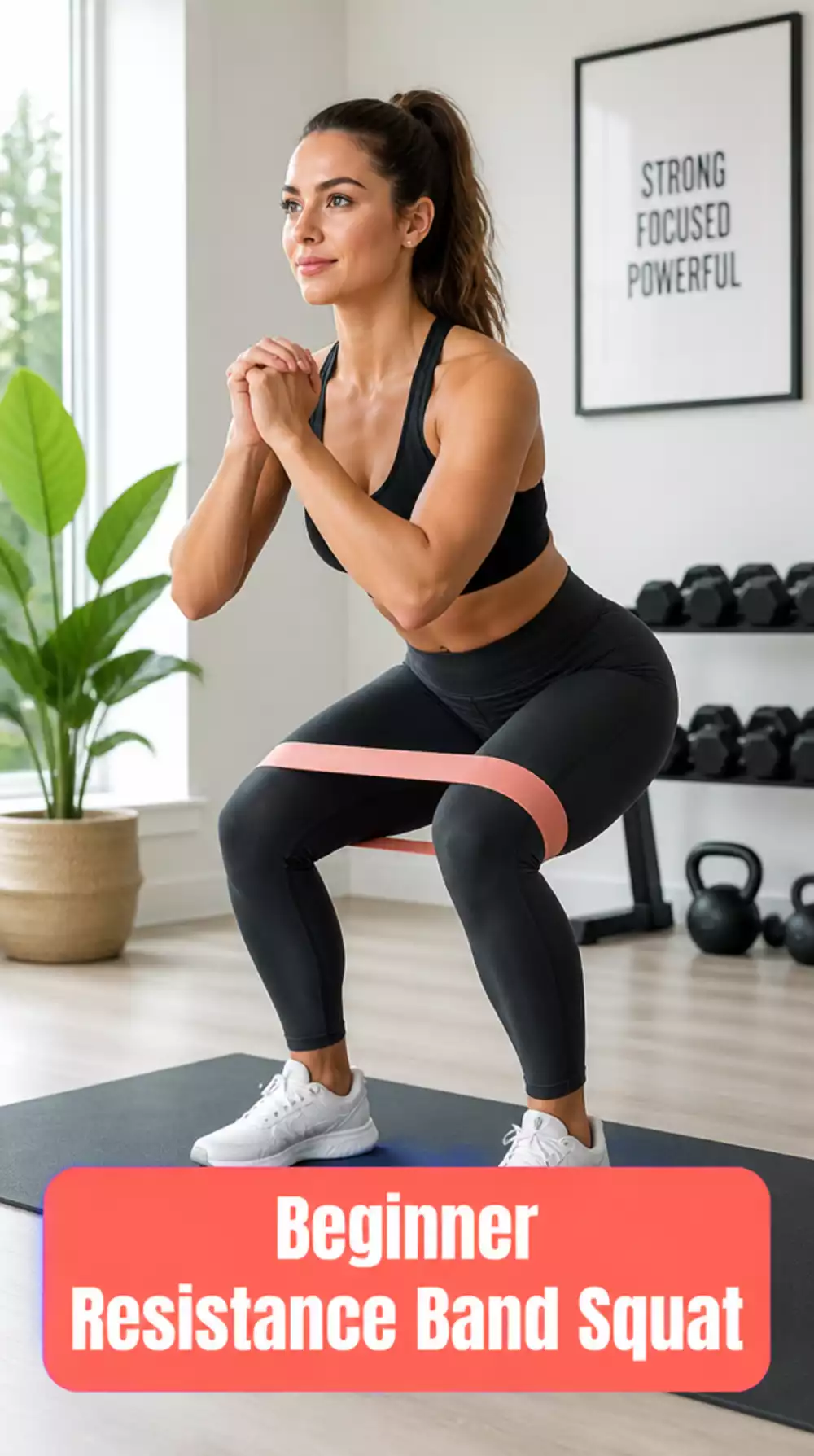 Beginner Resistance Band Squat That Adds Glute Tension Without Weights