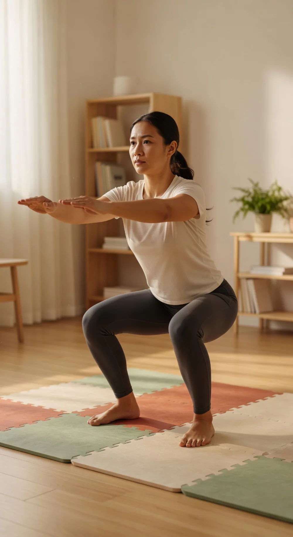 Beginner No-Jump Squat That Builds Leg Strength Without Any Floor Impact