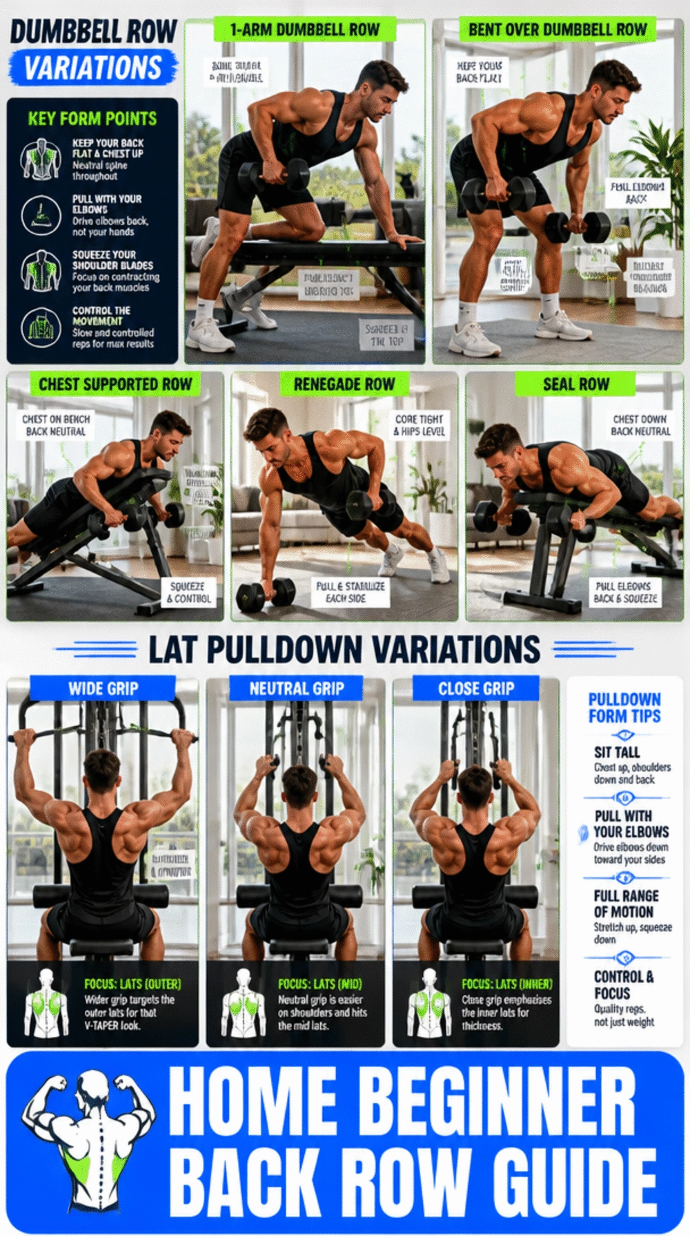 Home Beginner Back Row That Strengthens Upper Back Without a Machine