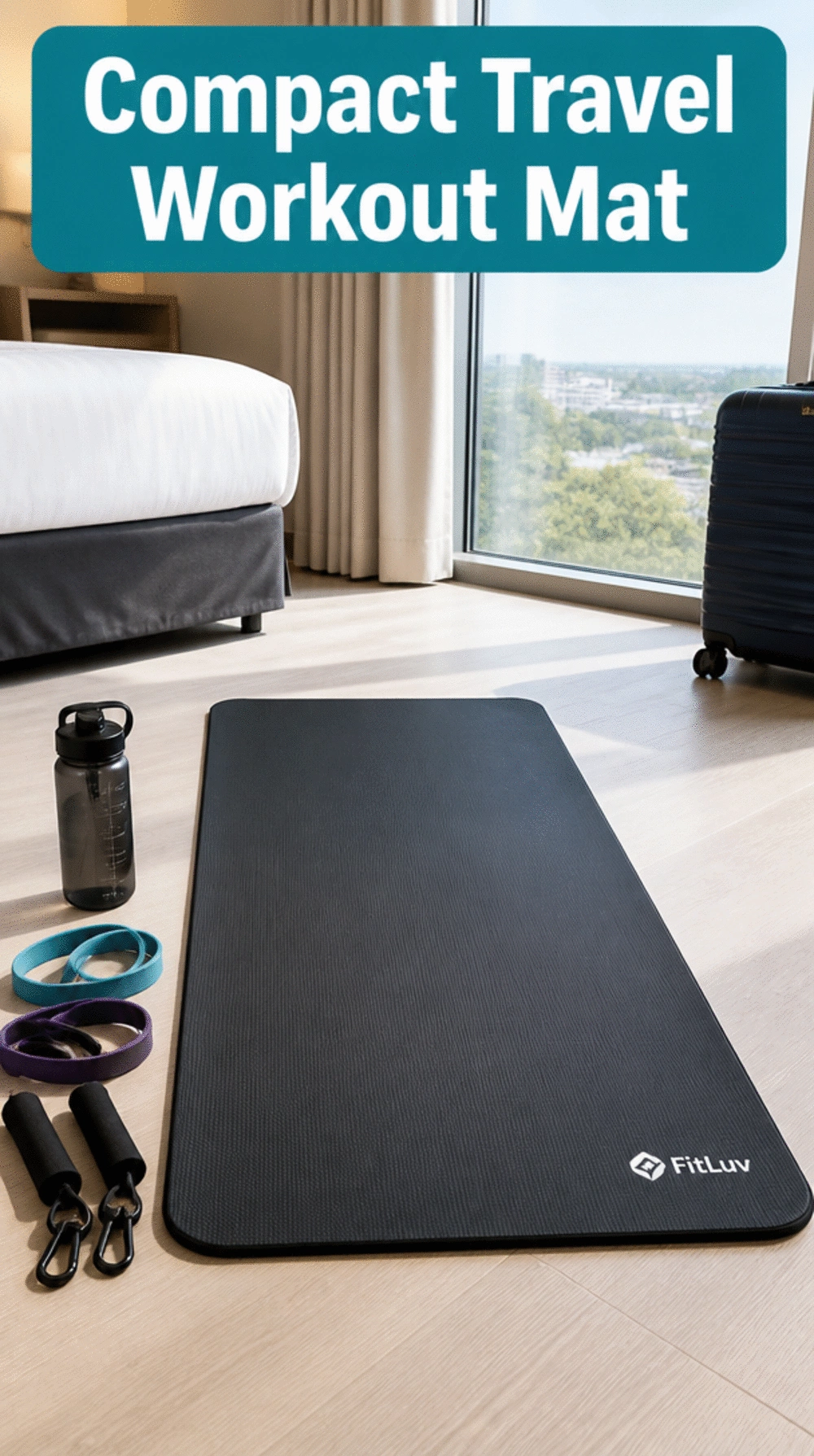 Compact Travel Workout Mat That Folds Flat Inside Any Suitcase or Bag