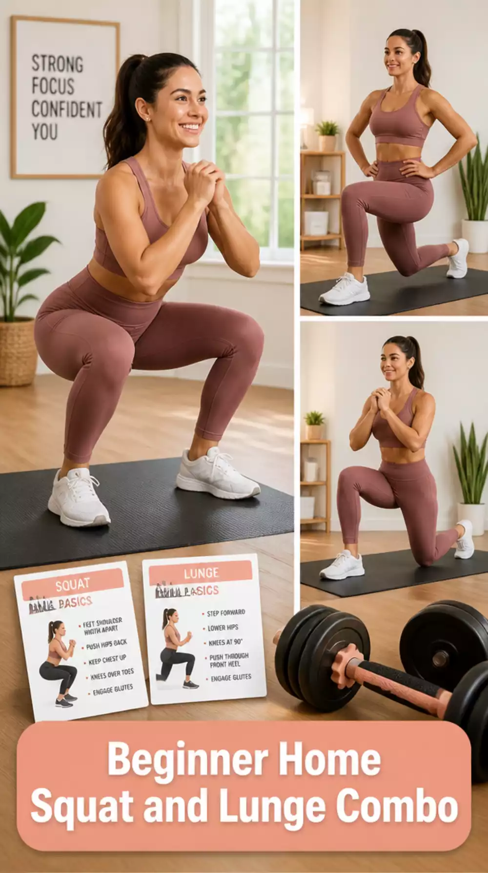 Beginner Home Squat and Lunge Combo That Tones Lower Body