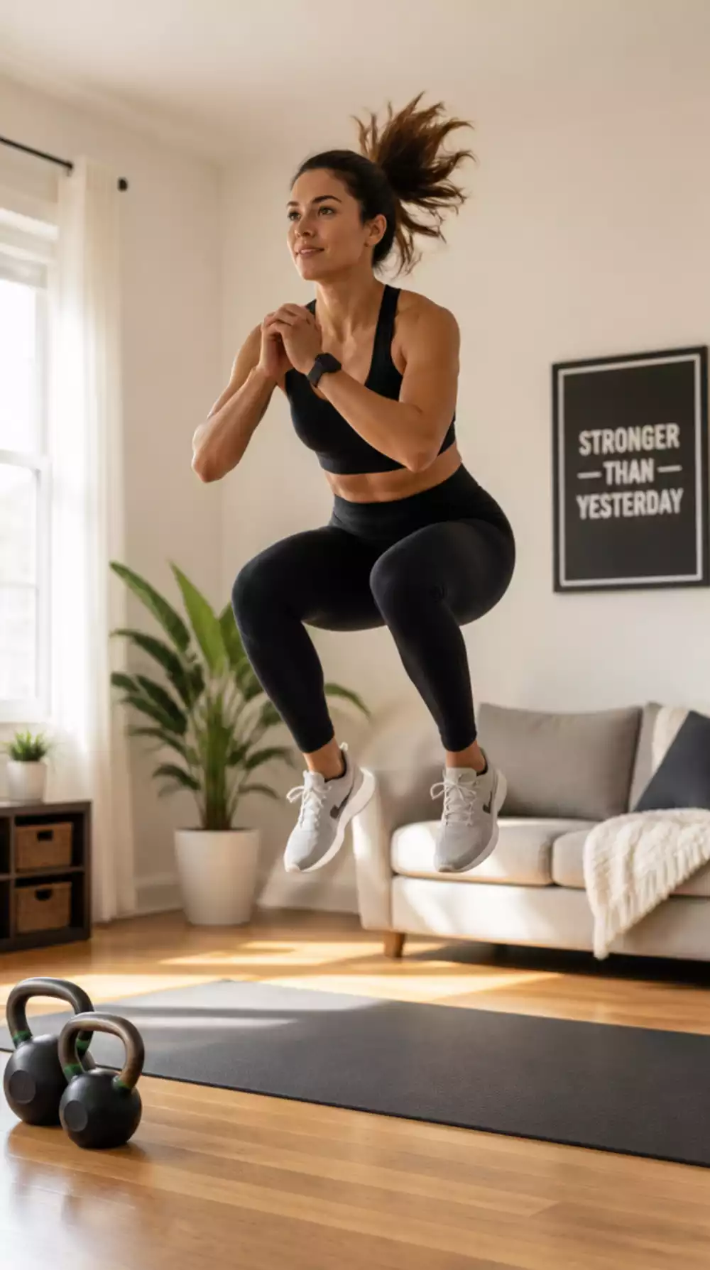 Home HIIT Squat Jump for Beginners That Torches Leg and Glute Fat