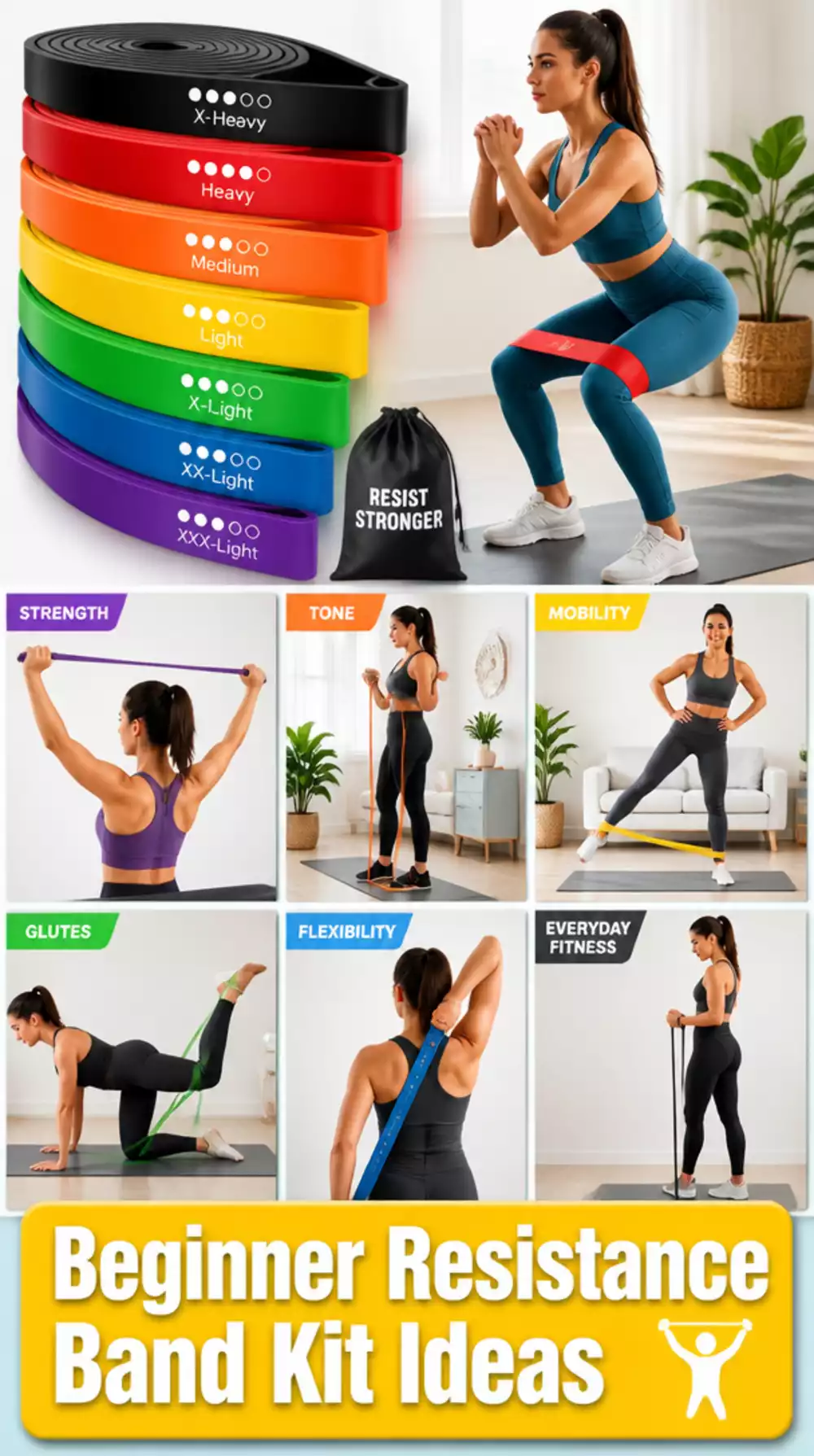Beginner Resistance Band Kit That Adds Variety to Every Home Gym Session