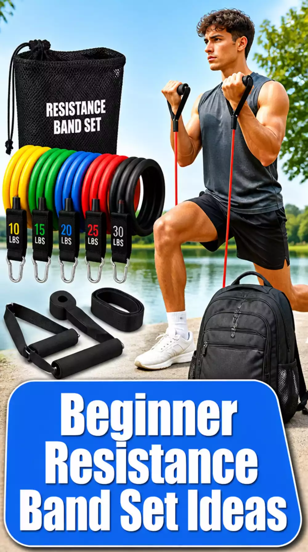 Beginner Resistance Band Set That Fits Inside Any Student Backpack