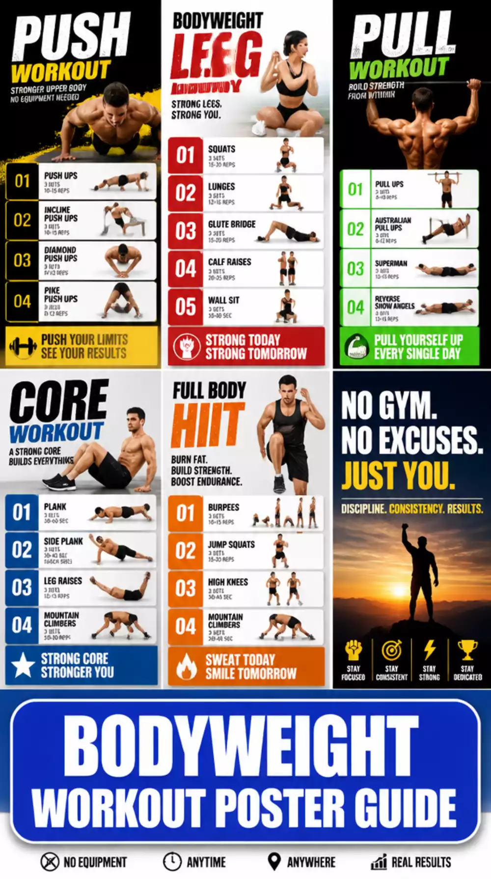 The Bodyweight Workout Poster That Keeps Home Training Focused