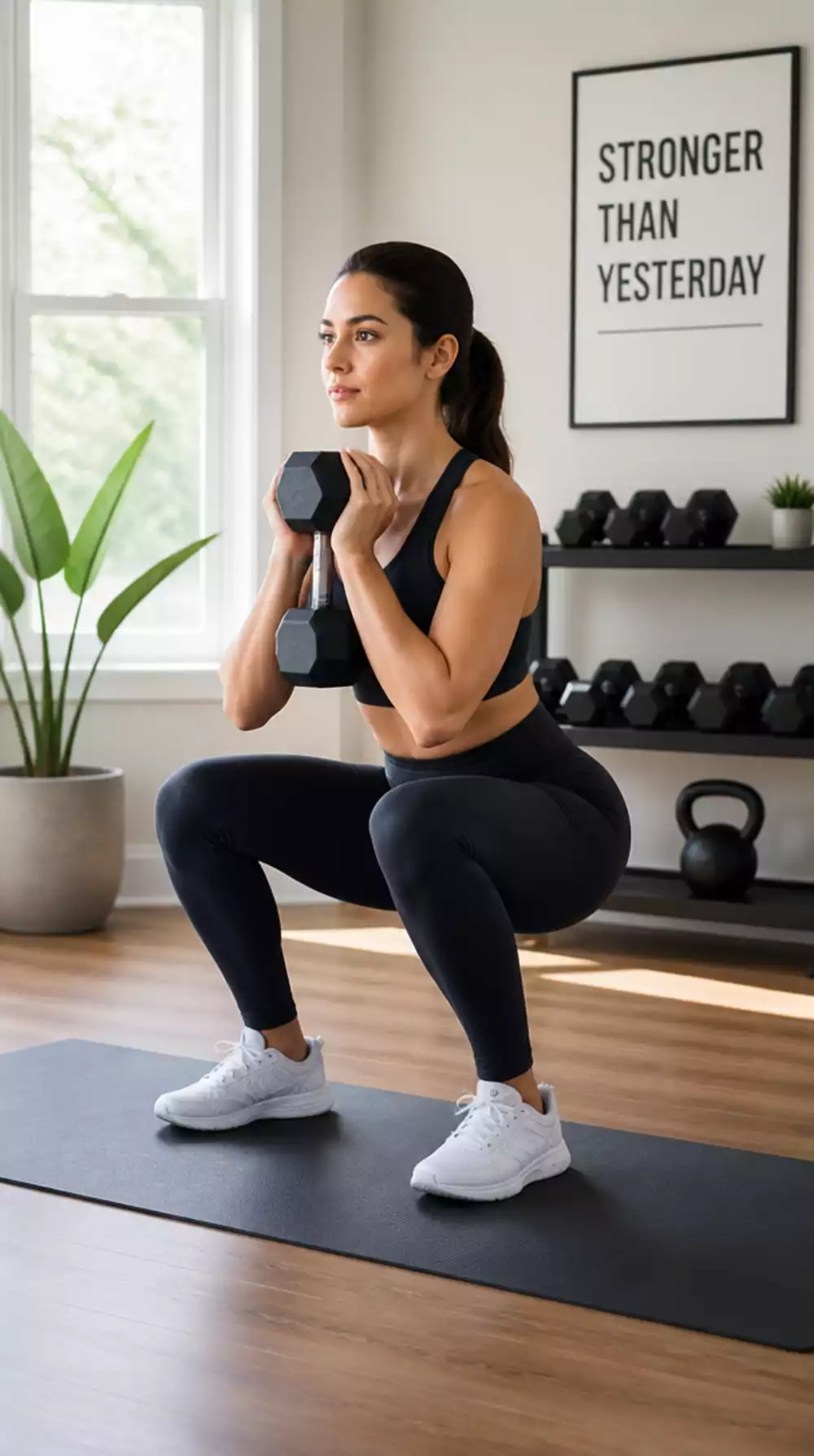 Beginner Dumbbell Goblet Squat That Builds Legs and Core Together
