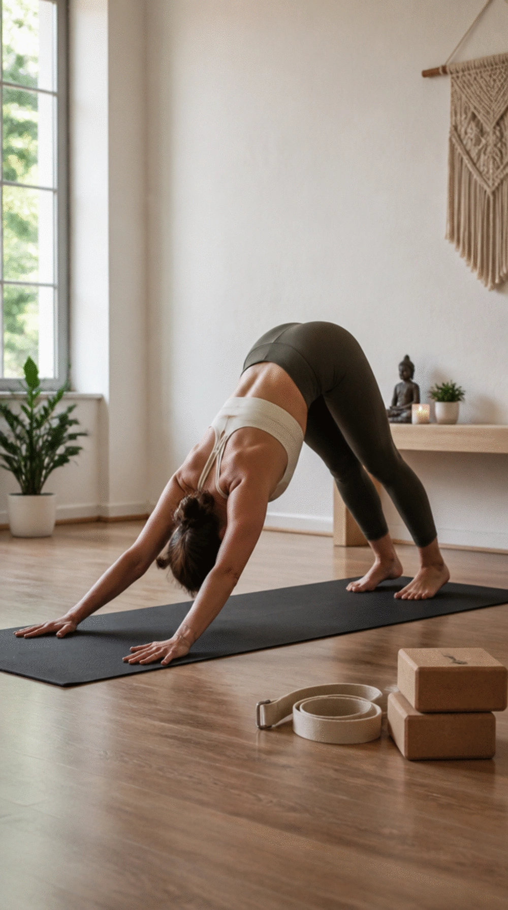 Beginner Yoga Downward Dog Pose That Stretches the Entire Posterior Chain