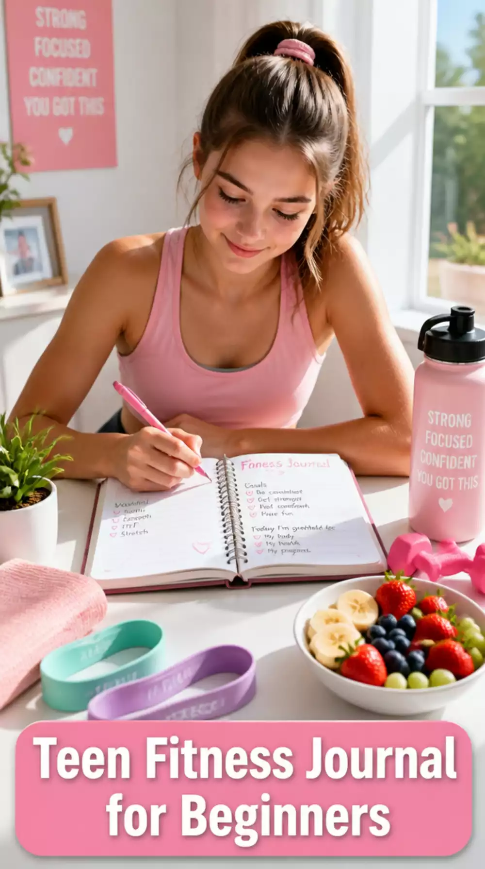 Teen Fitness Journal That Tracks Every Beginner Workout and Goal