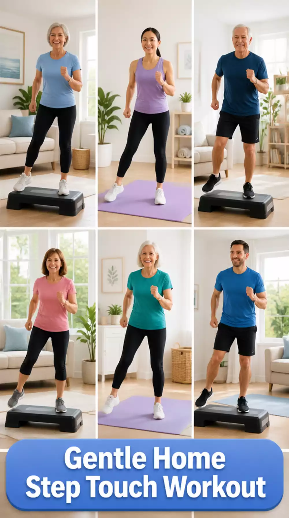 Home Beginner Step Touch Cardio That Is Gentle on Beginner Knees