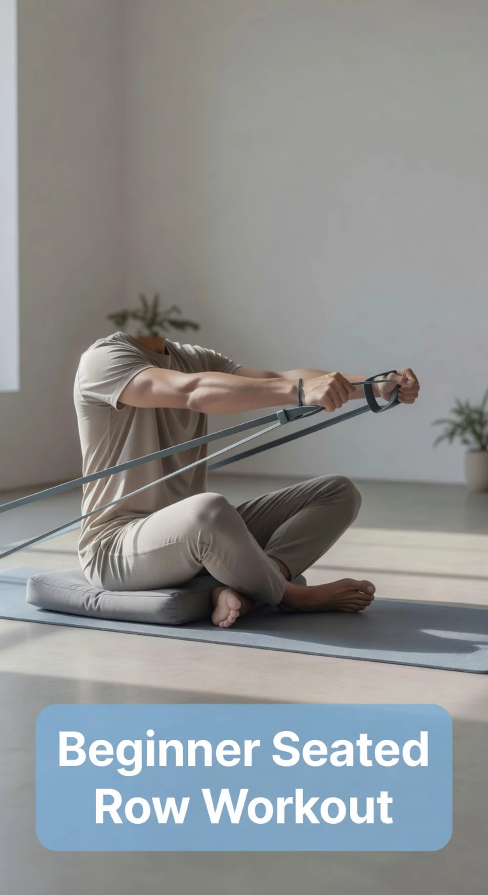 Beginner Seated Resistance Band Row That Trains Back in Complete Silence