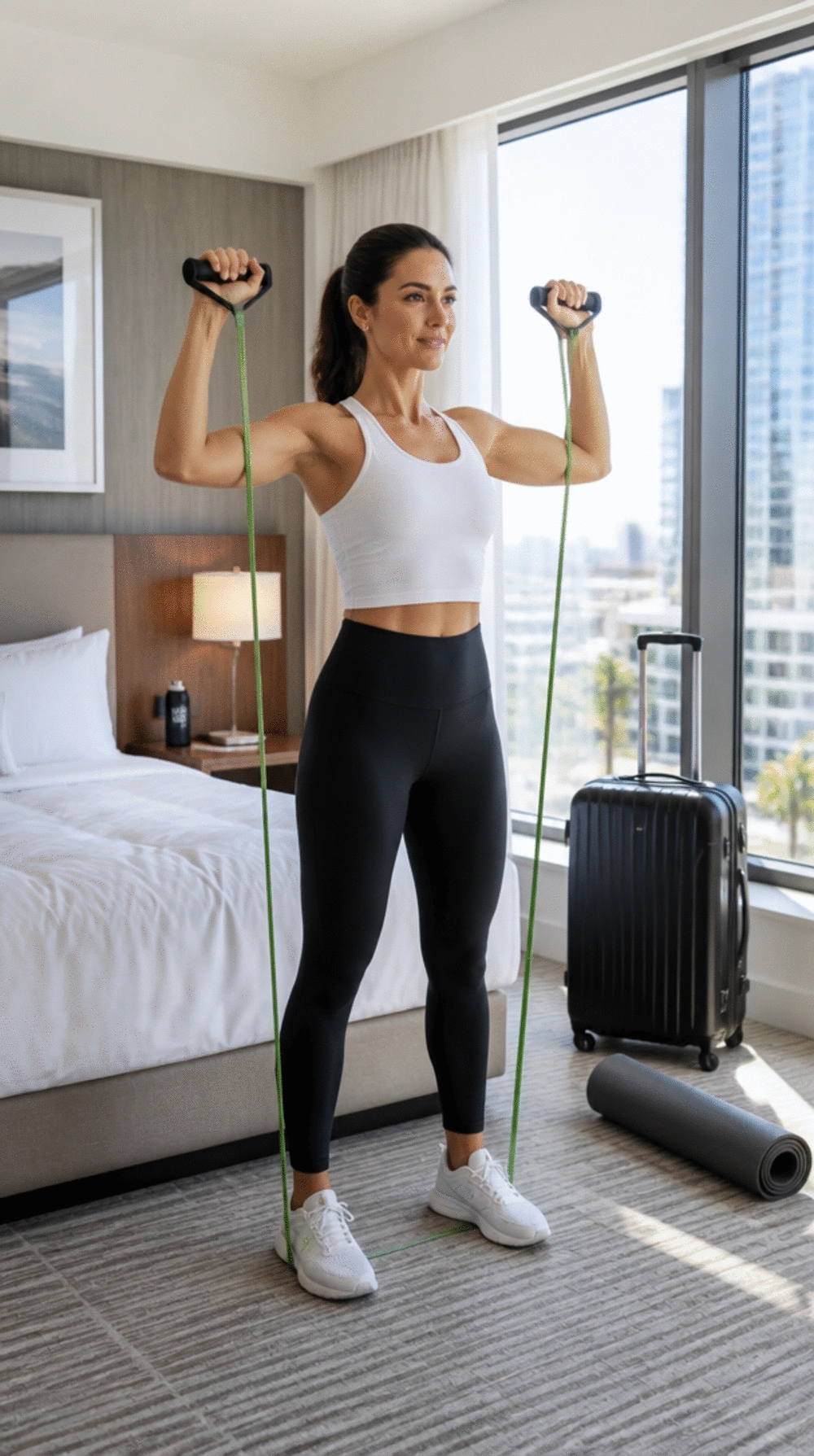 Beginner Resistance Band That a Busy Woman Can Use at Home or Travel