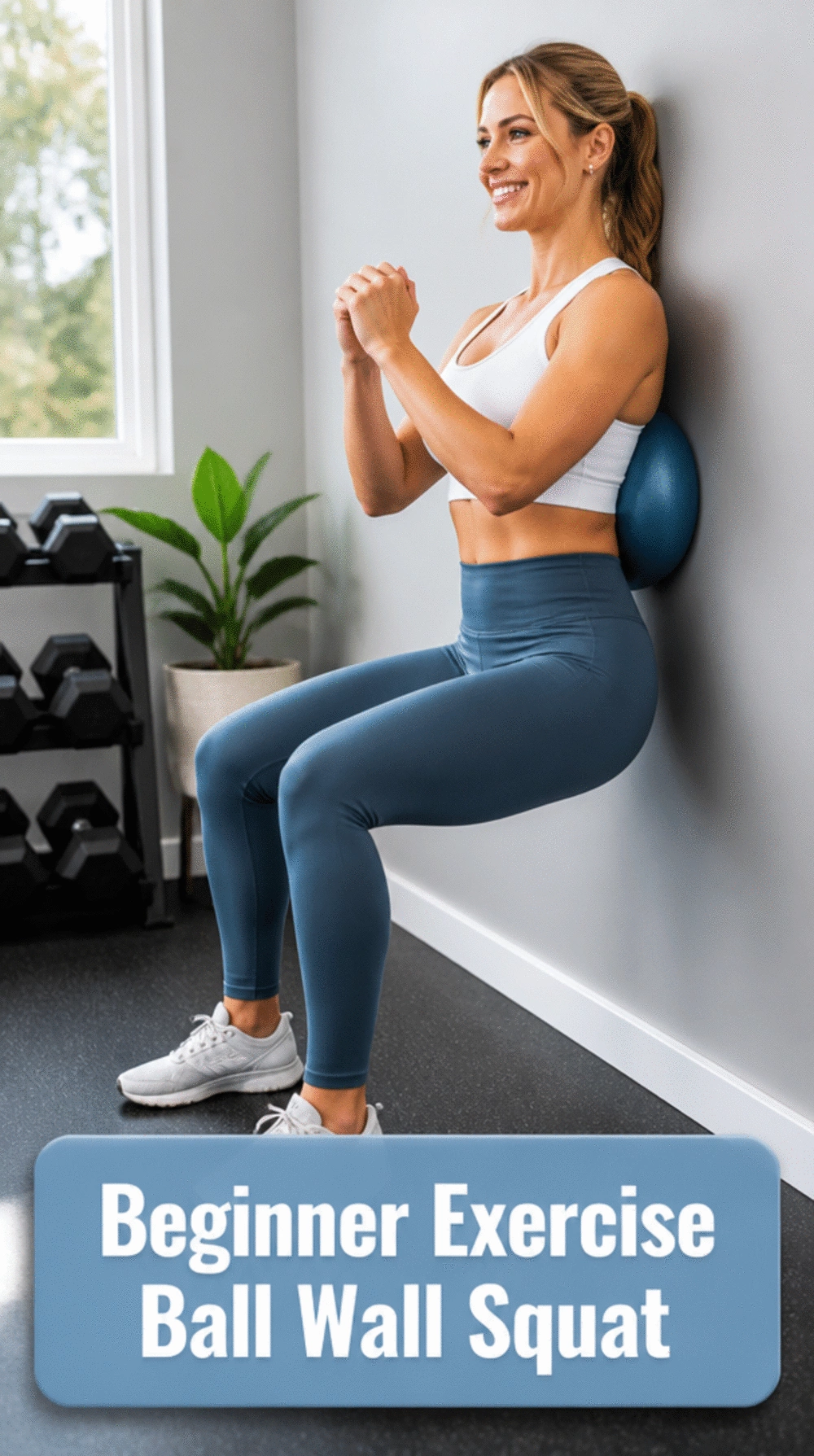 Beginner Exercise Ball Wall Squat That Guides Perfect Squat Form Every Time