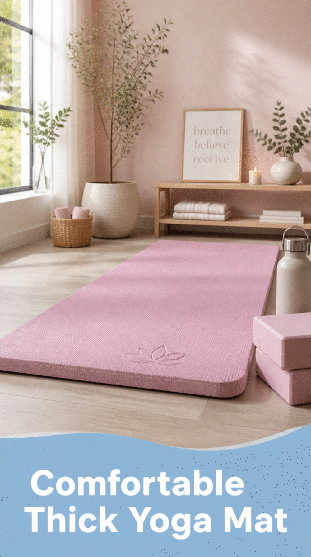 Thick Beginner Yoga Mat That Cushions Joints During Every Pose
