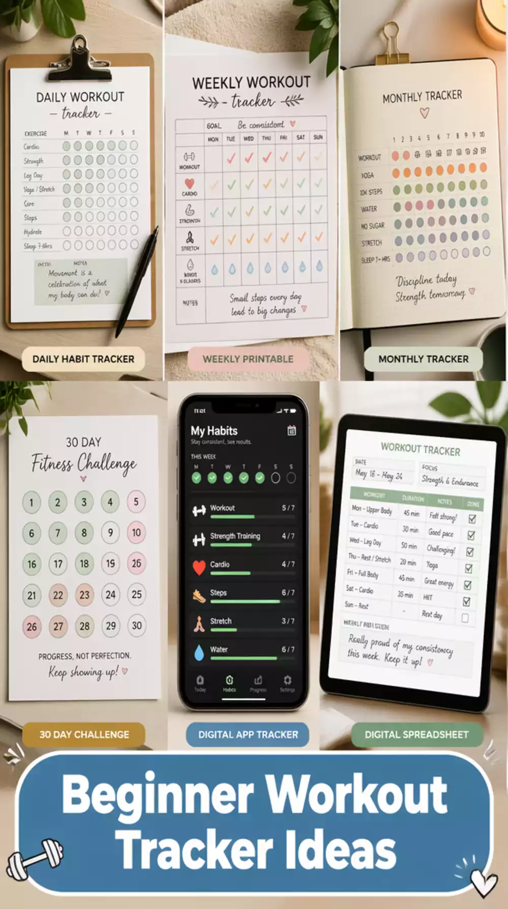 Beginner Workout Habit Tracker That Builds Consistency Week by Week