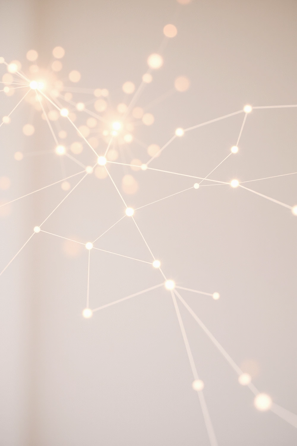 A network of abstract, glowing lines connecting various nodes, symbolizing community, shared experiences, and mutual support in a digital context.