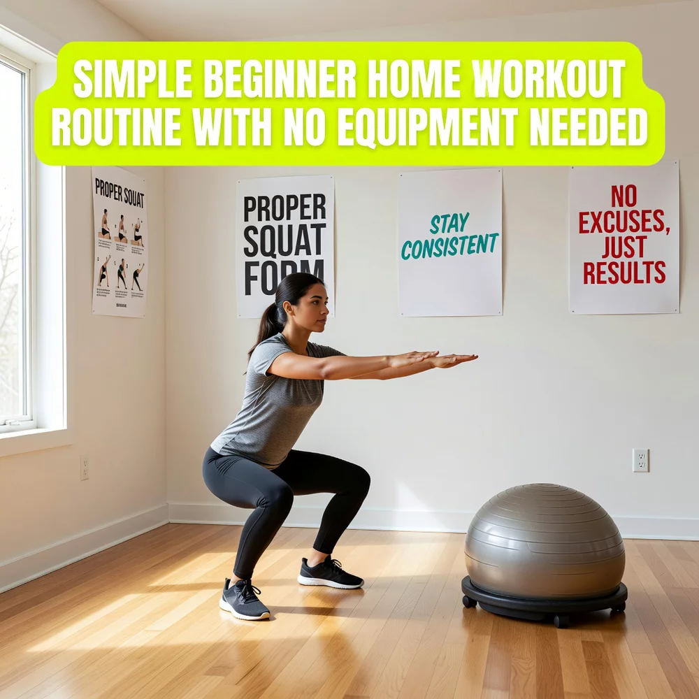 Simple Beginner Home Workout Routine with No Equipment Needed