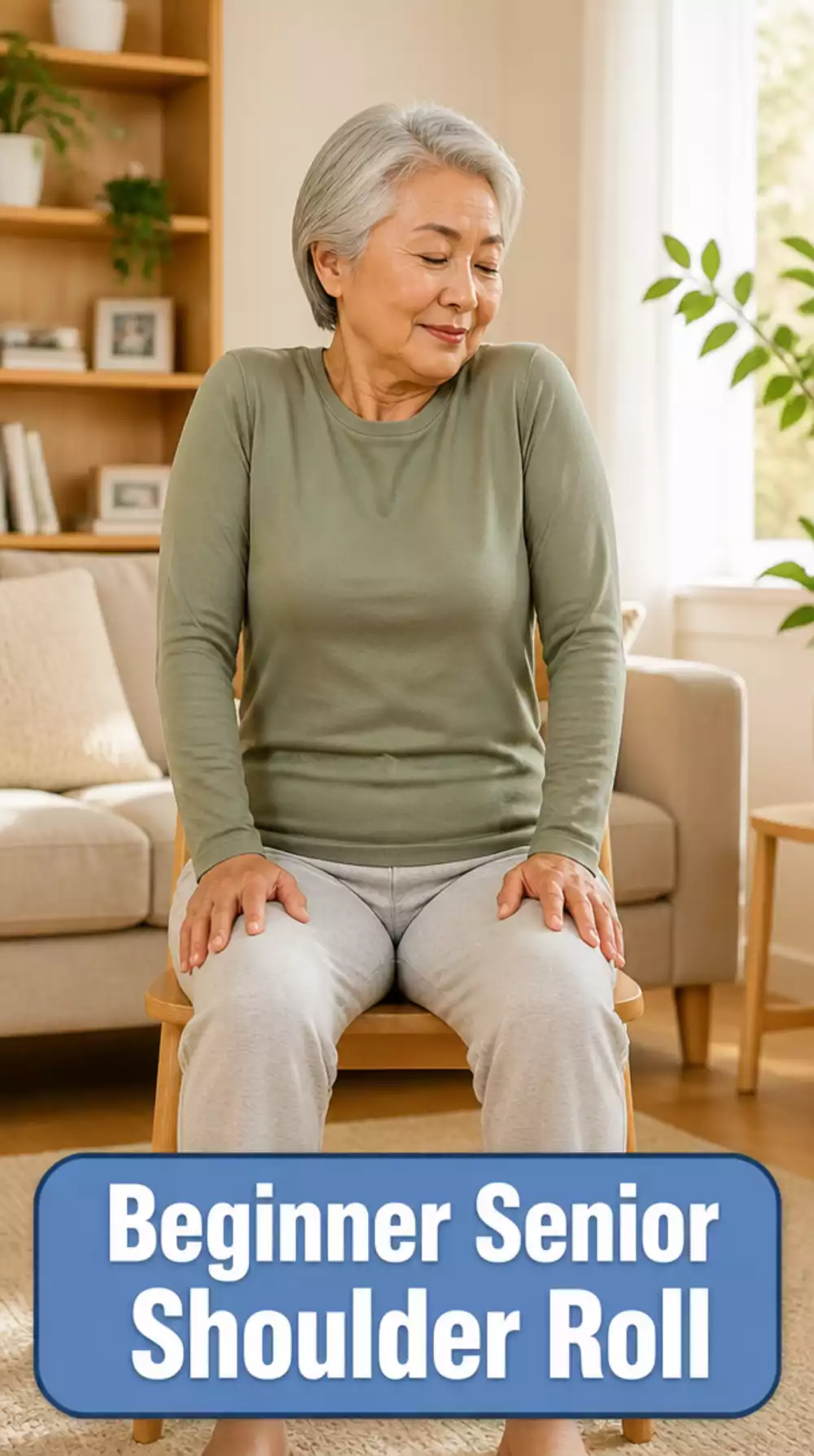Beginner Senior Shoulder Roll That Releases Stiffness and Improves Mobility