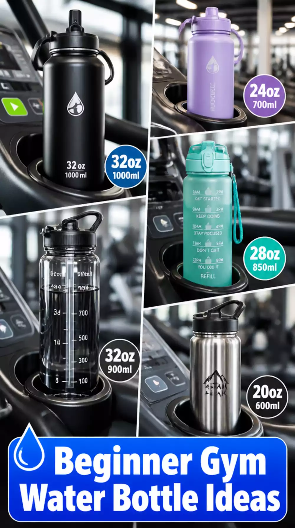 Beginner Gym Water Bottle That Fits Every Machine Cup Holder Perfectly