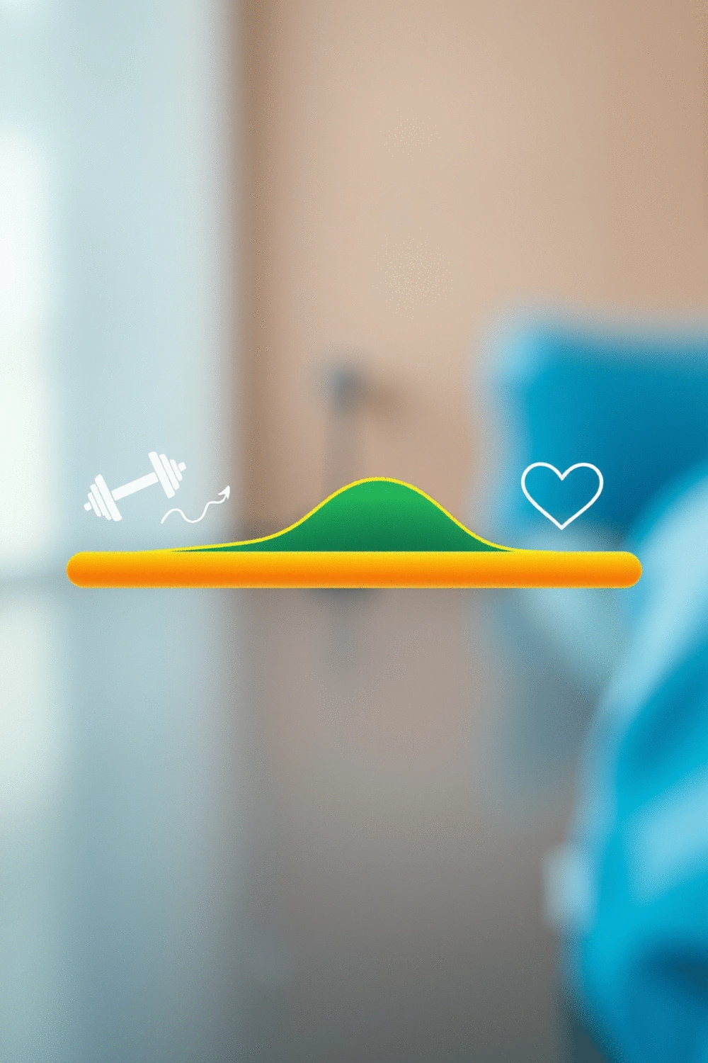 A vibrant graphic showing a progress bar filling up, with abstract fitness icons like a dumbbell, a running shoe, and a heart, symbolizing sustainable fitness success and goal achievement.