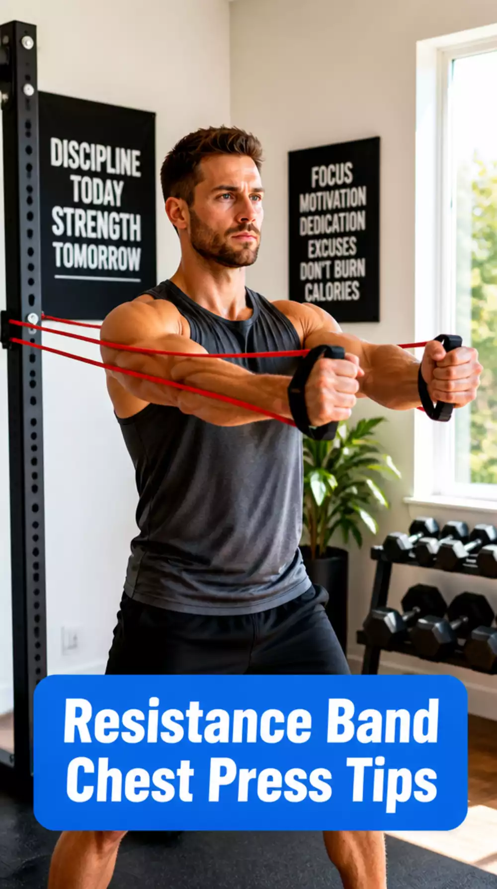 Resistance Band Beginner Chest Press That Builds Pushing Strength at Home