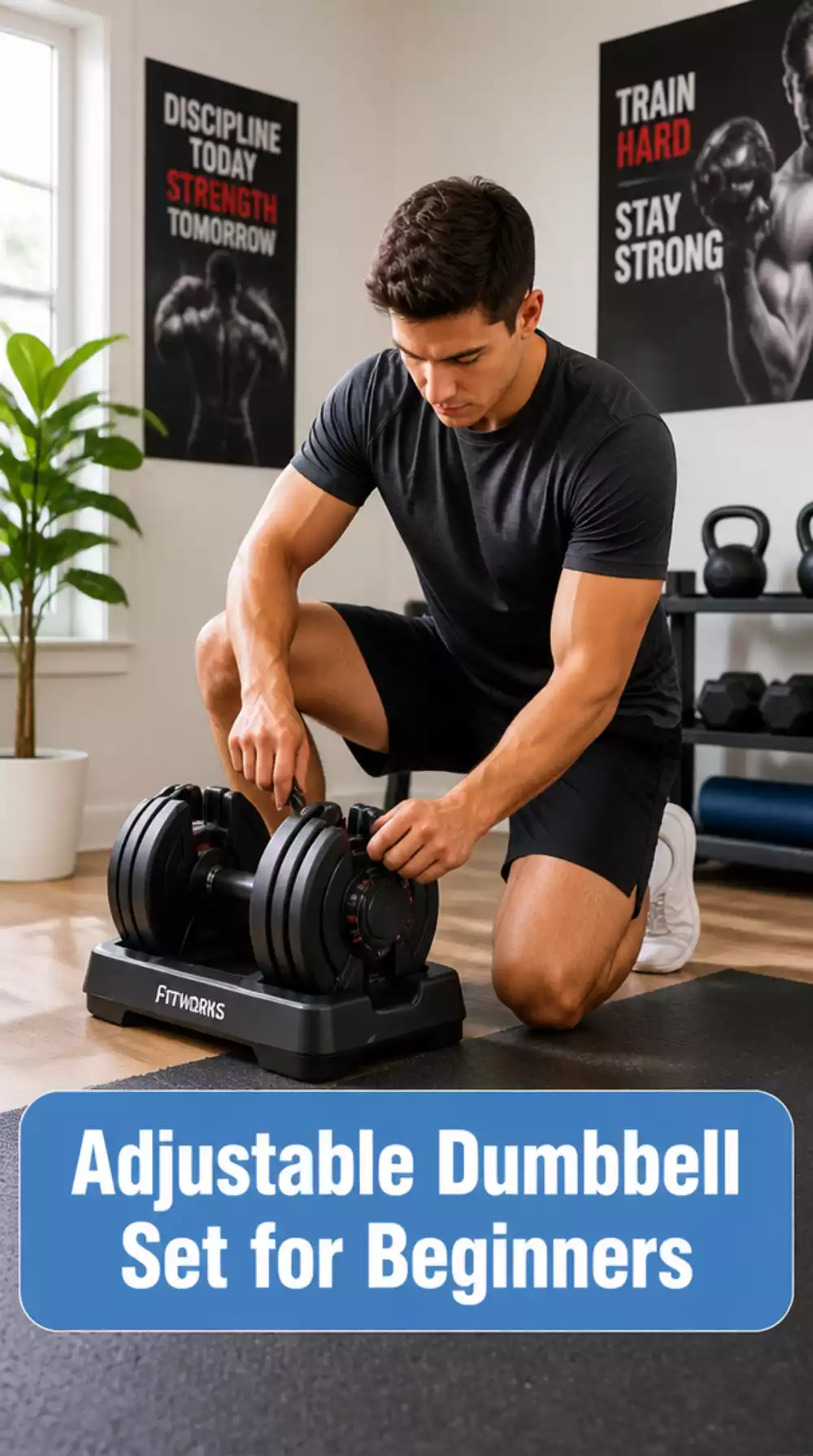 Adjustable Dumbbell Set for Beginners Running a Home Push Pull Split