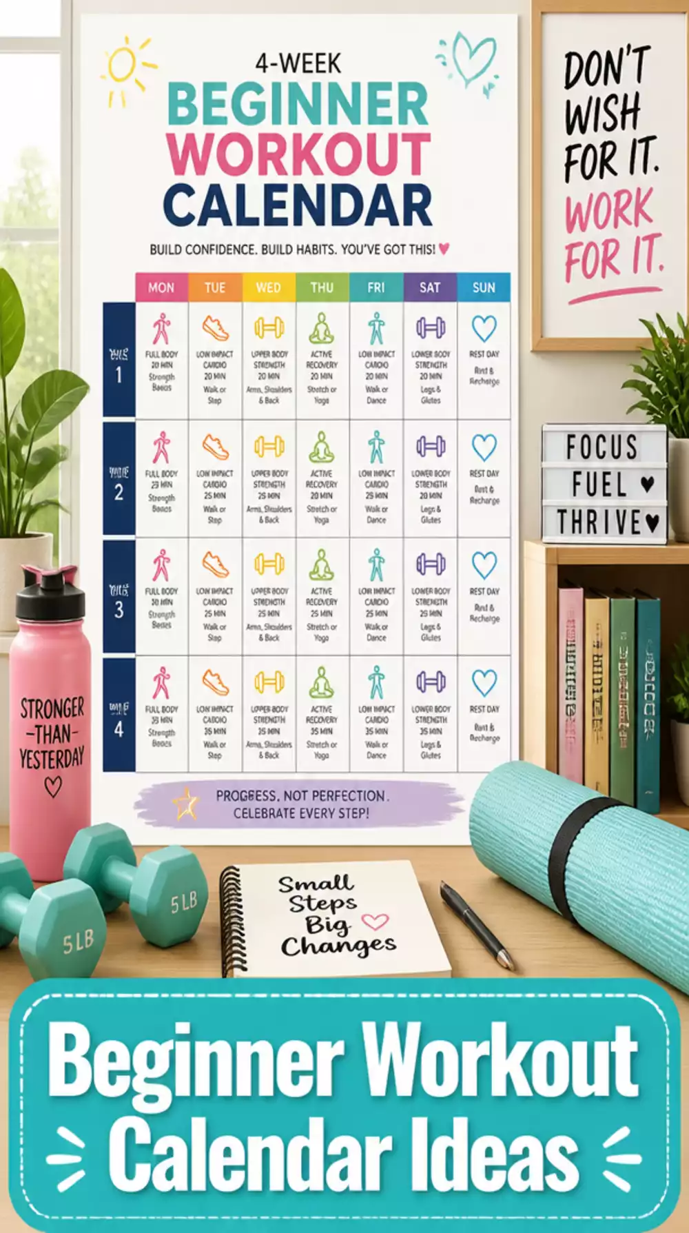 Beginner Workout Calendar That Maps Out a Full Weight Loss Month