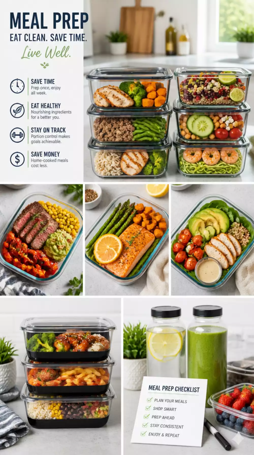 Beginner Meal Prep Container Set That Keeps Five Days of Food Fresh