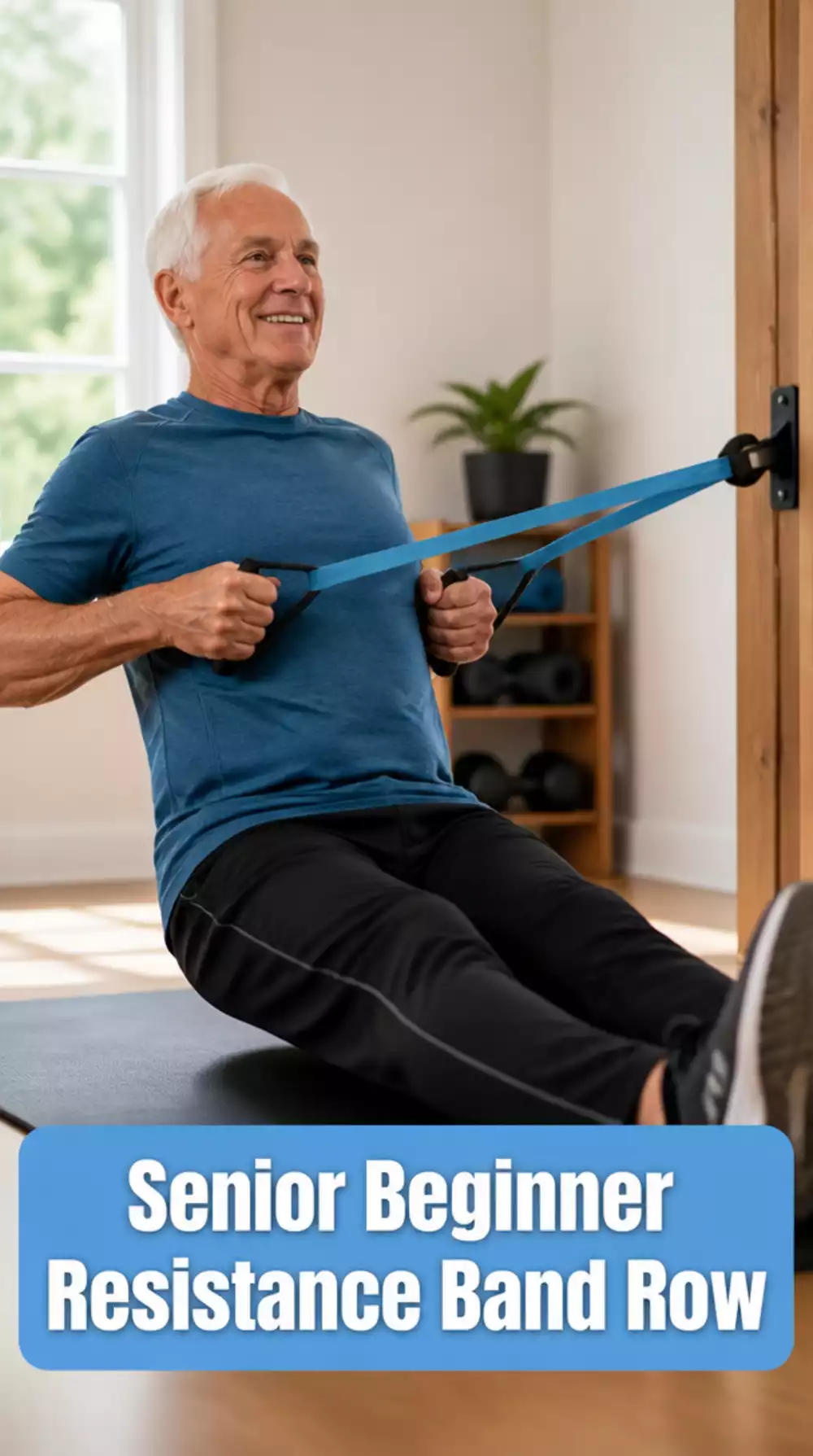 Senior Beginner Resistance Band Row That Strengthens Upper Back and Posture