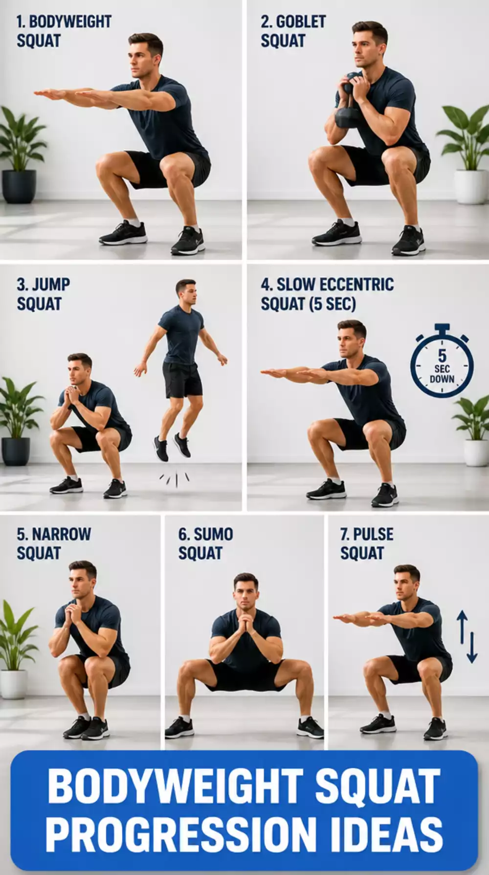 Bodyweight Squat Progression for Beginners That Adds Intensity Slowly
