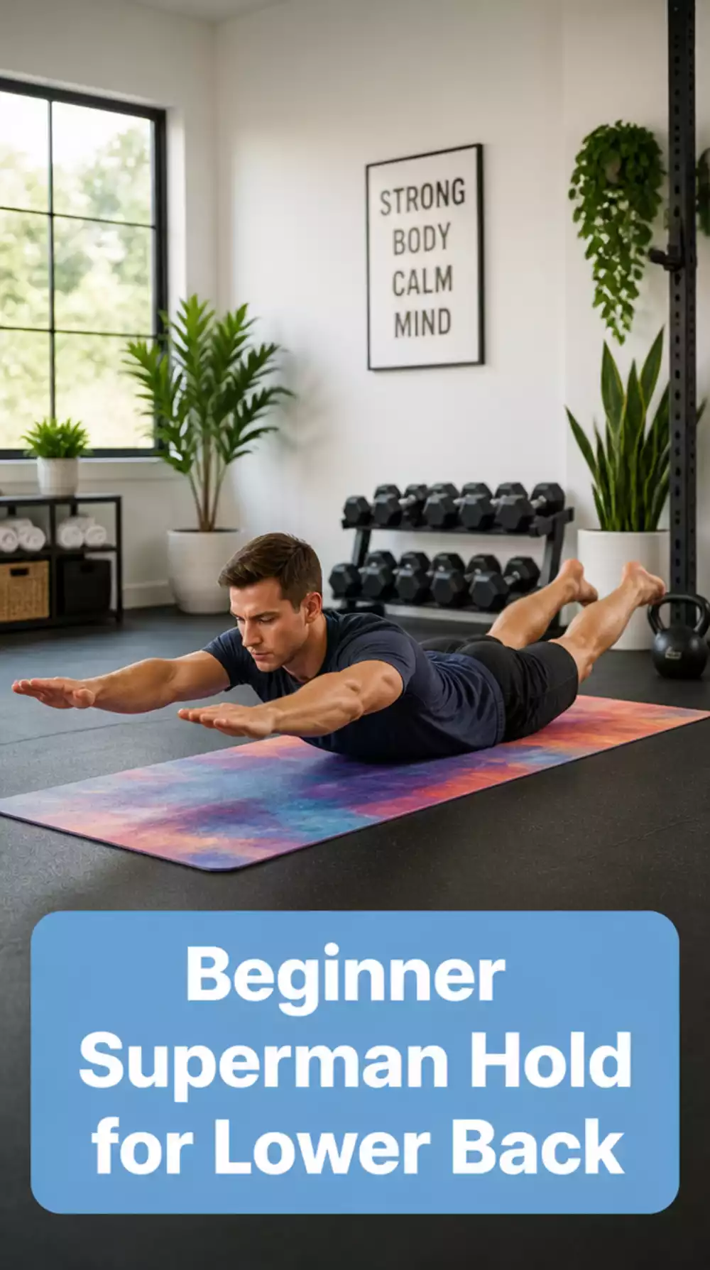 Beginner Superman Hold That Strengthens Lower Back Without Any Equipment