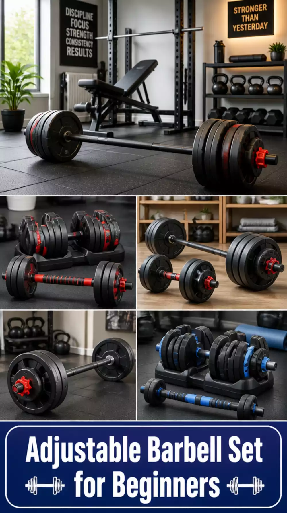 Adjustable Barbell Set for Men Starting a Beginner Home Gym Plan