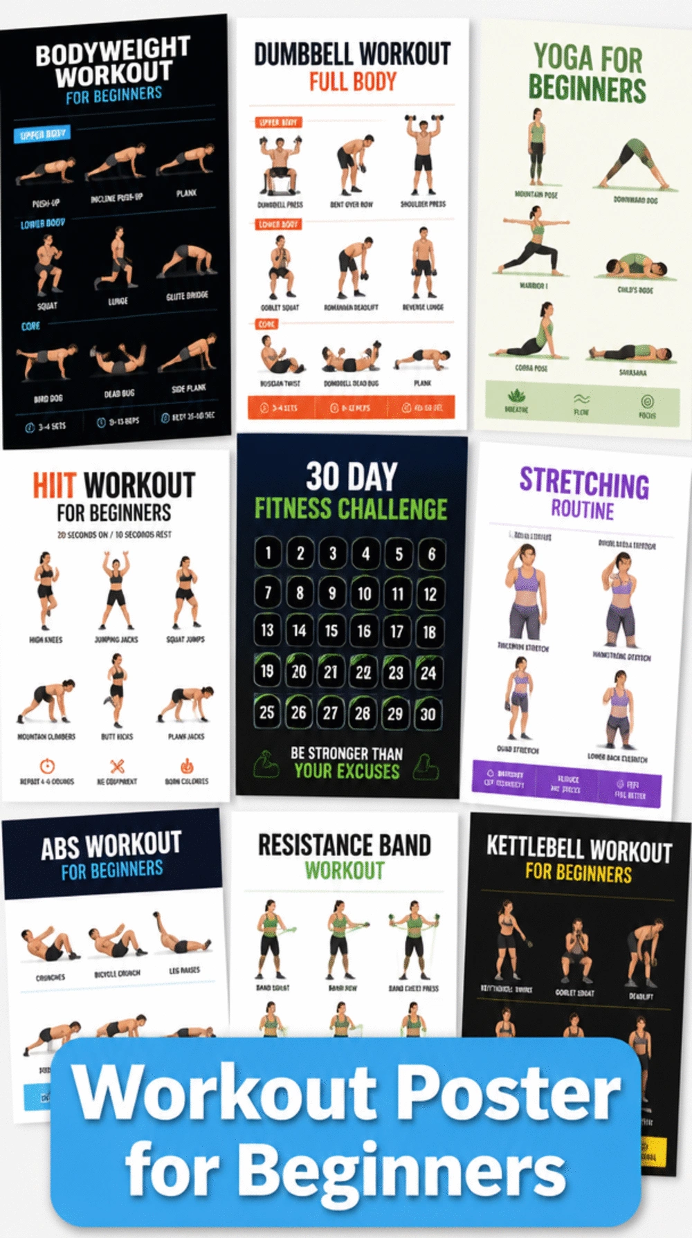 The One Full Body Workout Poster That Beginners Actually Use Daily