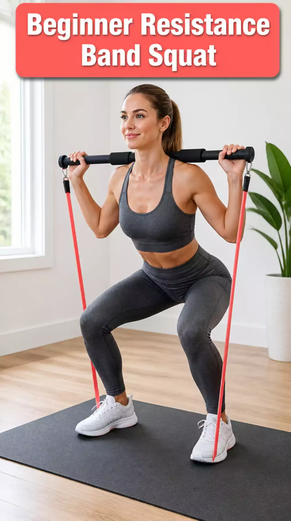 Beginner Resistance Band Squat That Adds Tension for Glute Growth