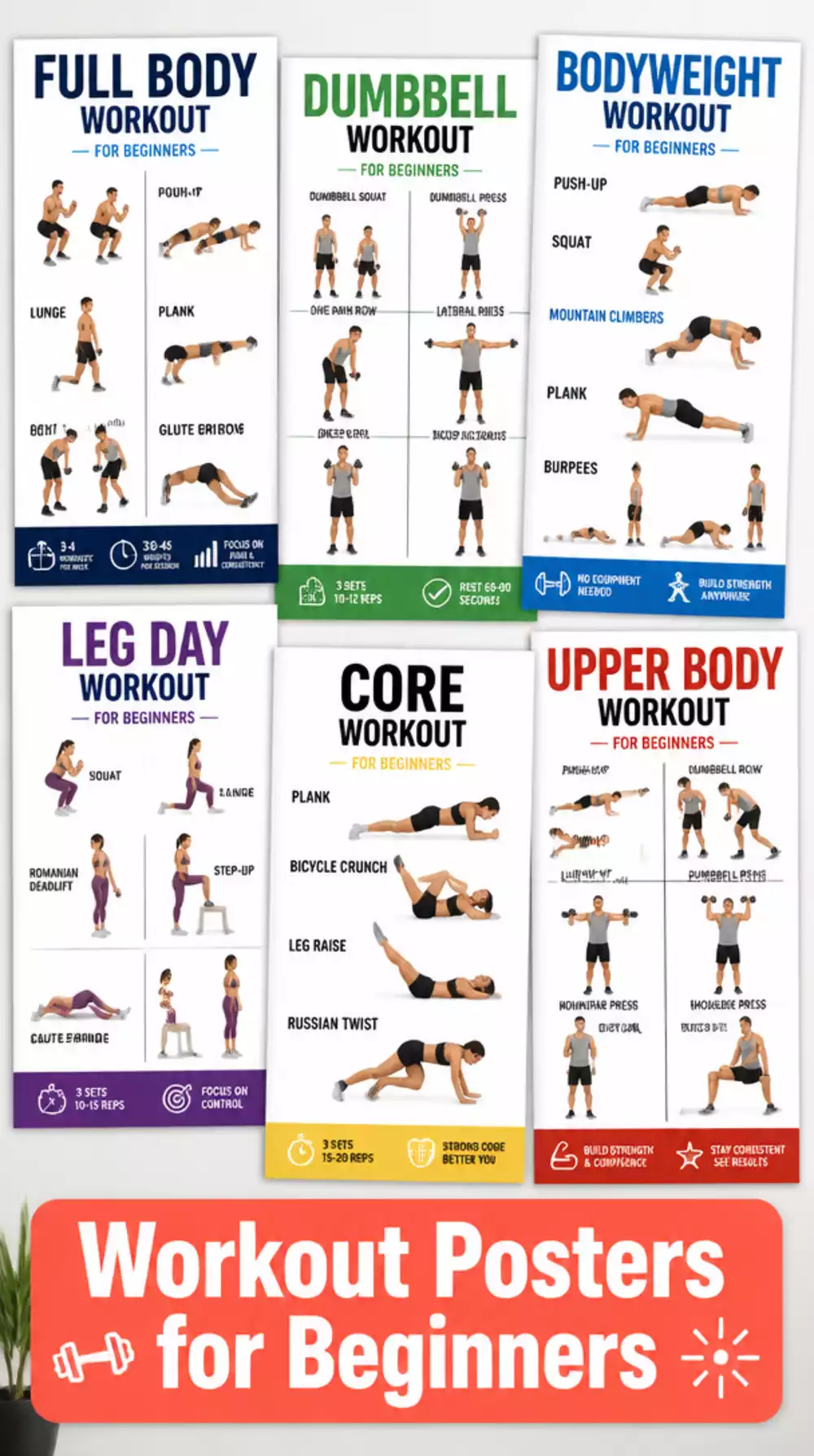 The Gym Workout Poster That Tells Beginners Exactly Where to Start