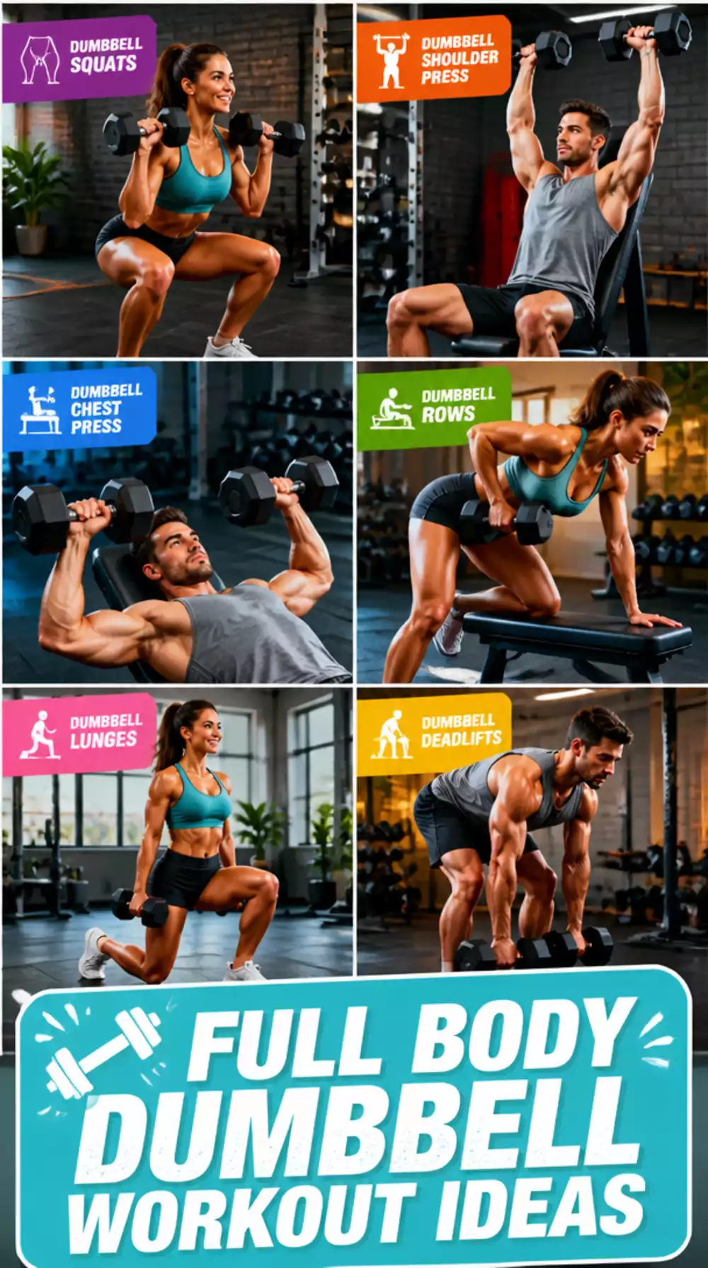 Beginner Men's Full Body Workout That Builds Muscle with Dumbbells
