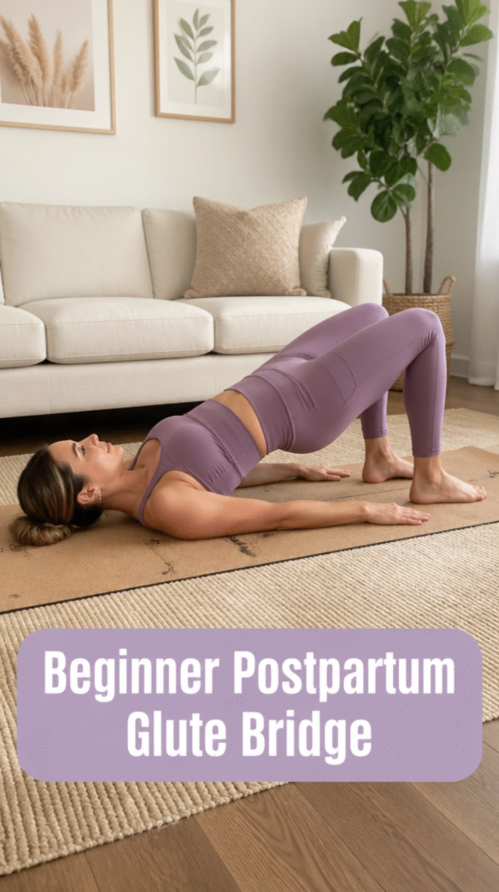 Beginner Postpartum Glute Bridge That Strengthens Hips and Lower Back Safely