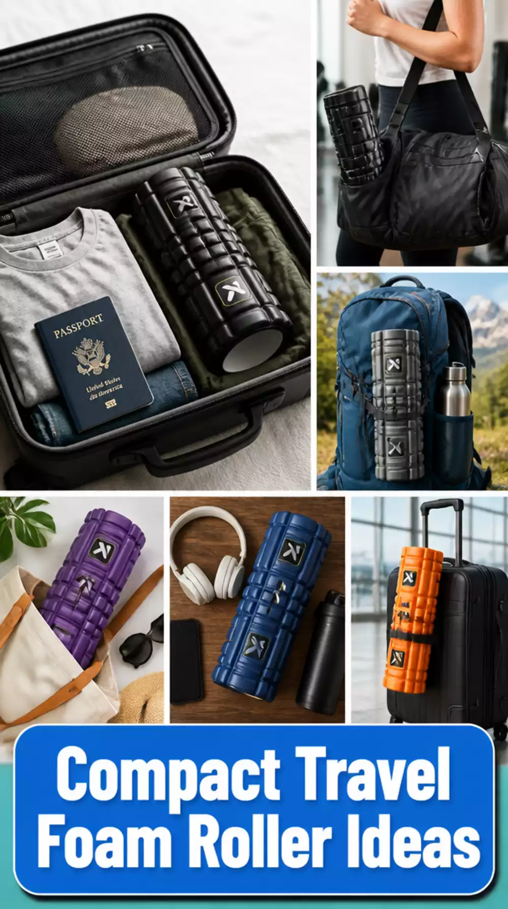 Compact Travel Foam Roller That Fits in a Gym Bag or Suitcase Easily