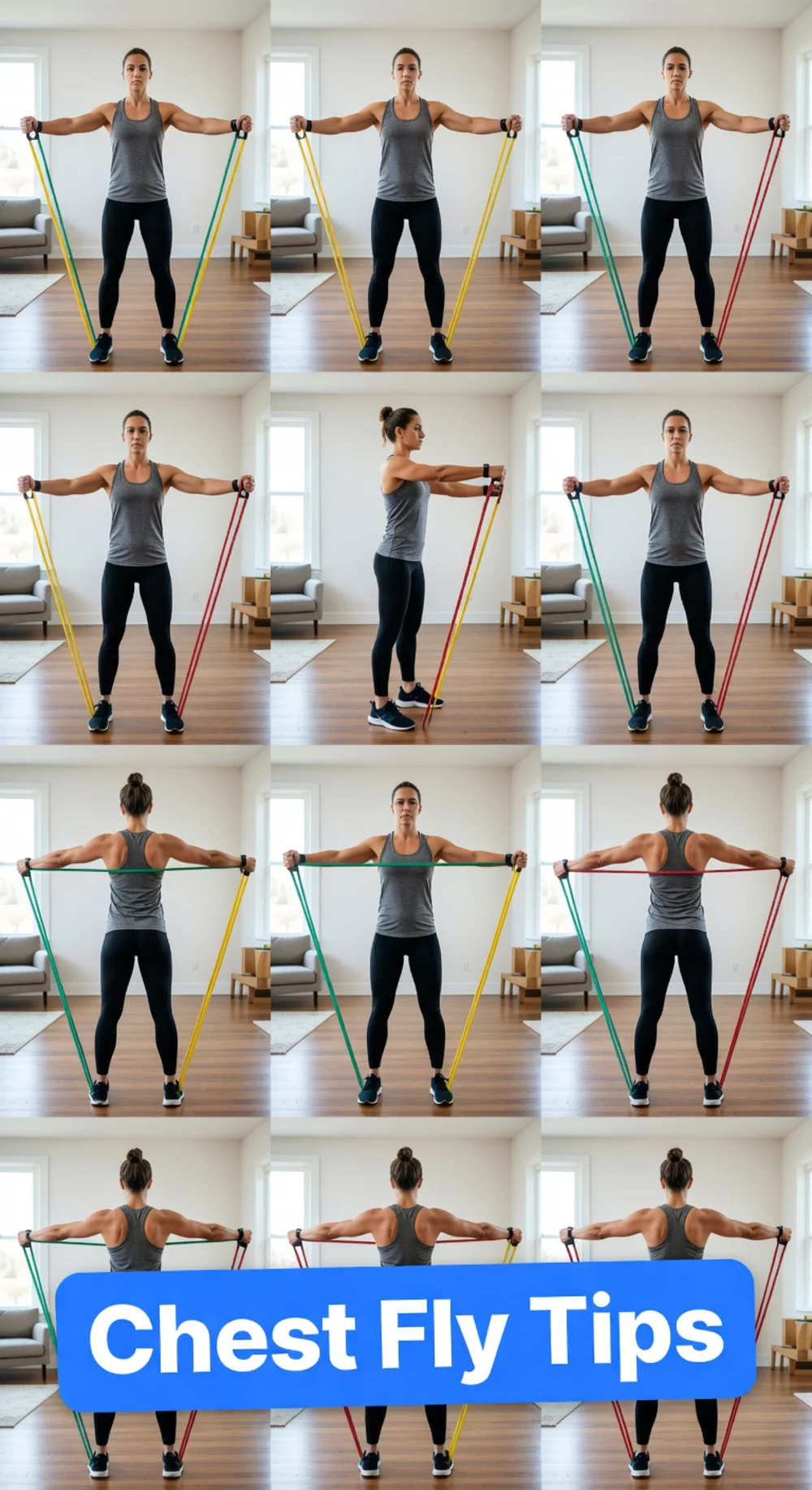 Beginner Resistance Band Chest Fly That Isolates Pecs at Home