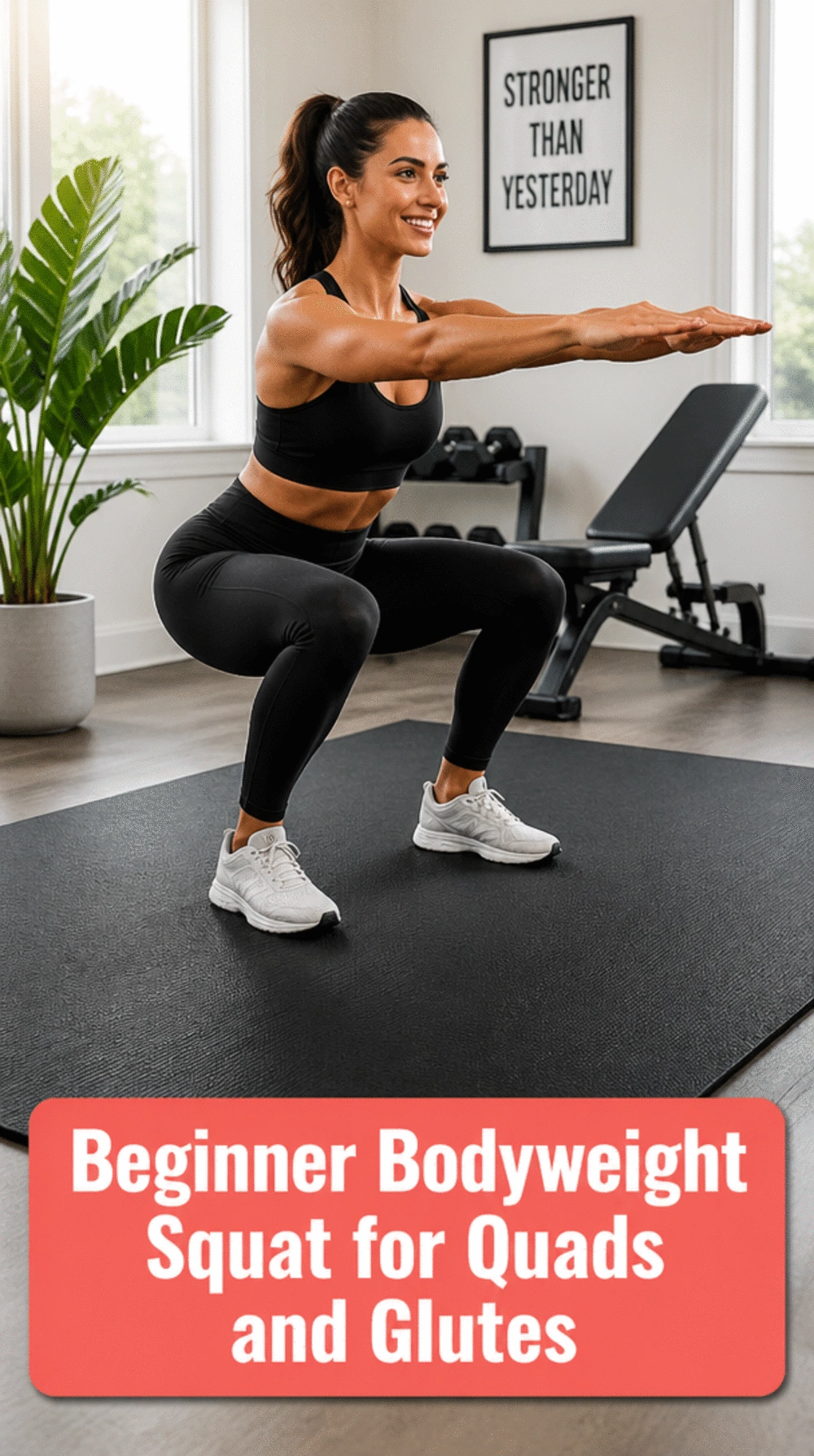 Beginner Bodyweight Squat That Builds Quad and Glute Strength Together